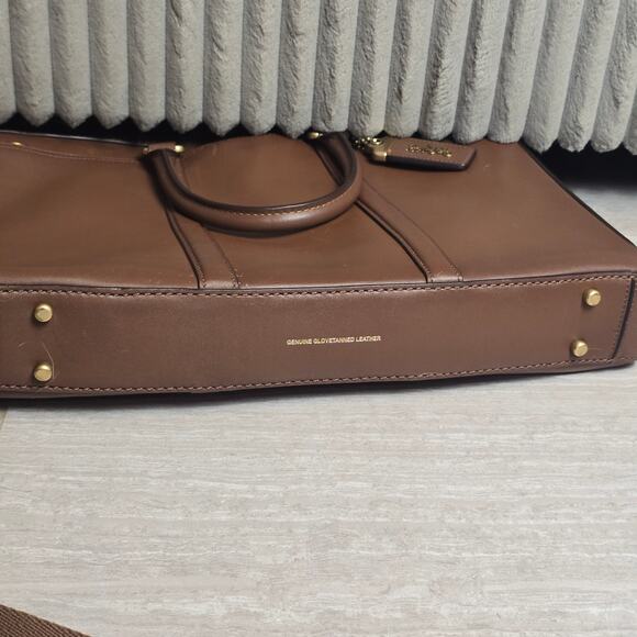 Coach Mens Leather Metropolitan Slim Briefcase Shoulder Handbag Brown - Picture 12 of 12
